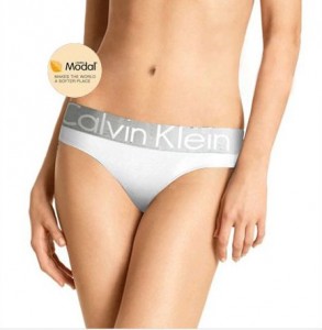 Slip Calvin Klein Mujer Steel Modal Blateado Blanco
